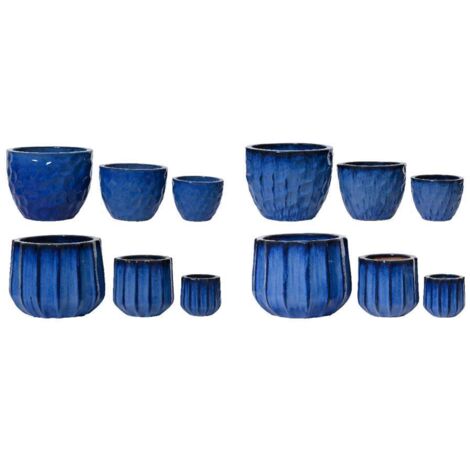 Vaso Da Parete In Terracotta Smaltata Blu 18 Cm – Per Esterni, Resistente Alle Intemperie