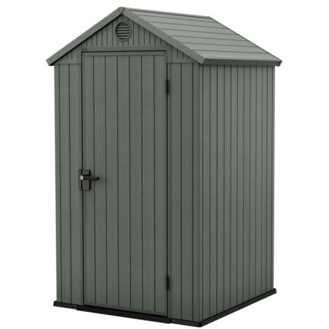 Keter – Casetta da giardino in resina 125,8x117x205H cm – Effetto legno verde salvia – Struttura resistente con pannelli a doppia parete – Ventilazione e pavimentazione inclusa (1/10)