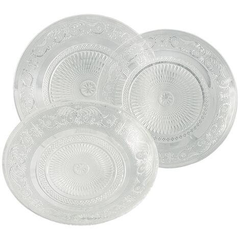Piatti pizza, 6 pezzi, vetro, trasparente, 33 cm - Excélsa