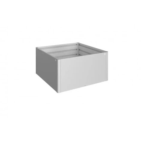 aiuola rialzata da esterno argento metallizzato, misura 1,5x1,5 - biohort