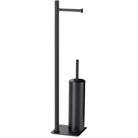 Piantana porta rotolo e scopettino trilly Gedy nero