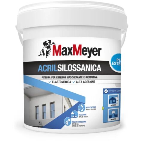 MaxMeyer Pittura per Esterni Mascherante Riempitiva - Bianco - 4L
