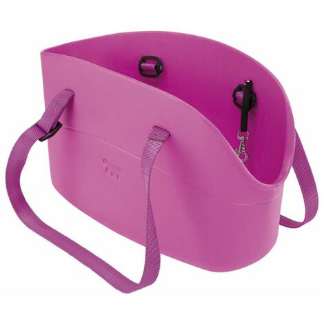 Ferplast WITH-ME SMALL Borsa in resina per il trasporto di cani di piccola taglia. Diversi colori moda.. Variante  - Misure: 14 x 35 x h 22 cm - Fucsia