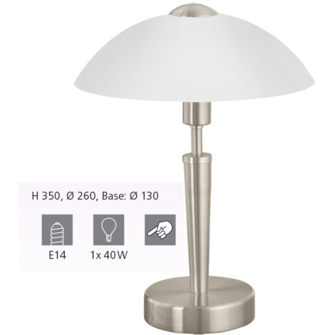 Eglo Lampada da Tavolo Touch - Nickel Opaco - Ø 26 x 36 cm