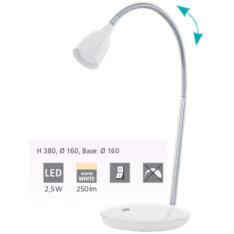 Lampada Da Tavolo Moderna Durengo Policarbonato Bianco Luce Led Integrato 2,5W (1/4)