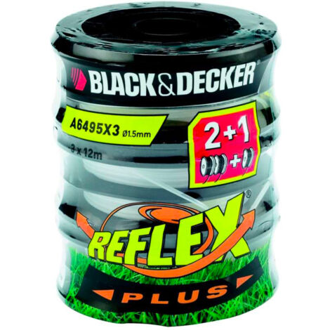 Black+Decker Rocchetto Tagliabordi - Nylon Doppio Filo 6m - 3 Bobine