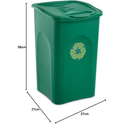 Stefanplast Pattumiera per Raccolta Differenziata - Verde - 50 l
