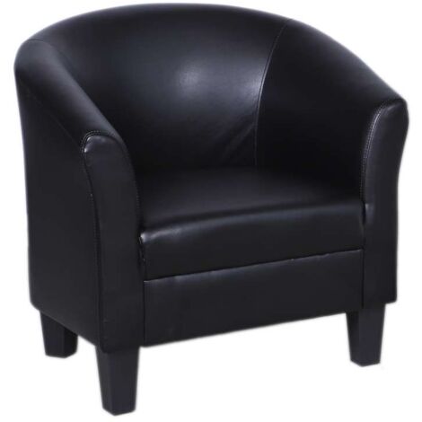 Poltroncina in Ecopelle Nera - Comoda e Elegante 73,5x65,5x72,5 cm (1/3)