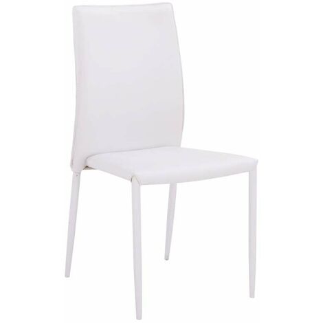 Sedia in Ecopelle Bianco - Design Moderno e Confortevole 45x50x90 cm (1/2)