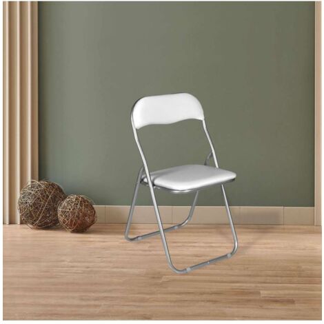 Sedia Pieghevole Imbottita Bianca - Confortevole e Pratica 44x45x79 cm