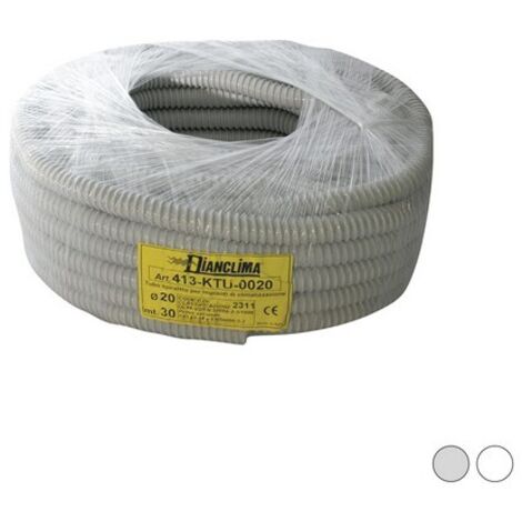 Rotolo tubo spiralato scarico condensa climatizzatori 20x30mt in pvc grigio Grigio 20x30 Mt