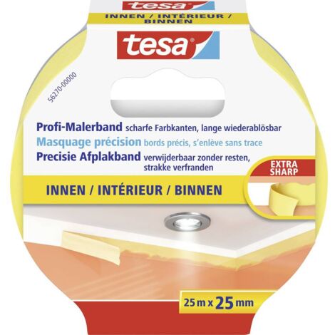 Tesa Nastro Mascheratura Professionale Washi Giallo 25 m x 25 mm