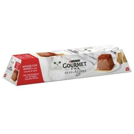 Gourmet Cibo Umido per Gatti al Manzo Mousse 4x57g Senza Conservanti (1/2)