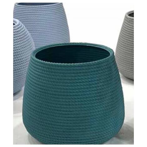 Vaso Portavaso in resina effetto corda Conchino a Campana Bali 40x32 Telcom - Colore: Corda