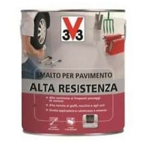 V33 – Smalto pavimenti alta resistenza 2,5 litri – Grigio chiaro – Resistente a urti e macchie – Facile da pulire con idropulitrice (1/4)