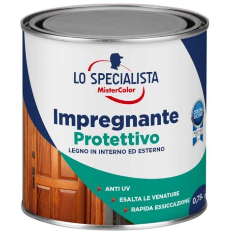 Lo specialista impregnante protettivo in acqua colore noce antico 0,75l