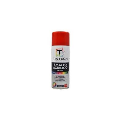 Tintech Smalto Acrilico Spray Rosso Traffico 400 ml - Verniciatura Facile