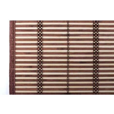 Tapparella In Bambù Egitto VERDELOOK - 150x300 Cm, Listelli 20 Mm, Bordo In Cotone, Marrone Ciliegio