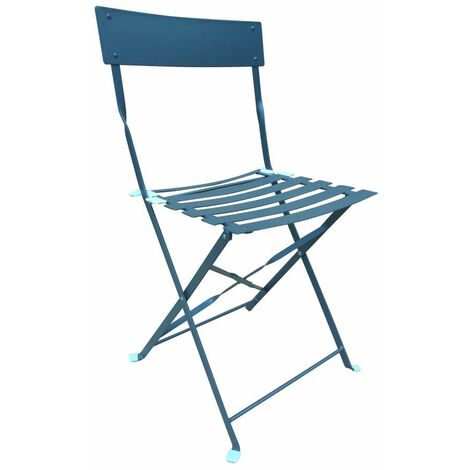Sedia Pieghevole Metallo Antracite - Struttura Incrociata - 45x45x82cm