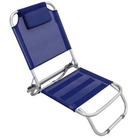 Spiaggina Regolabile in Alluminio Blu - 56x47x20/72 cm (1/2)