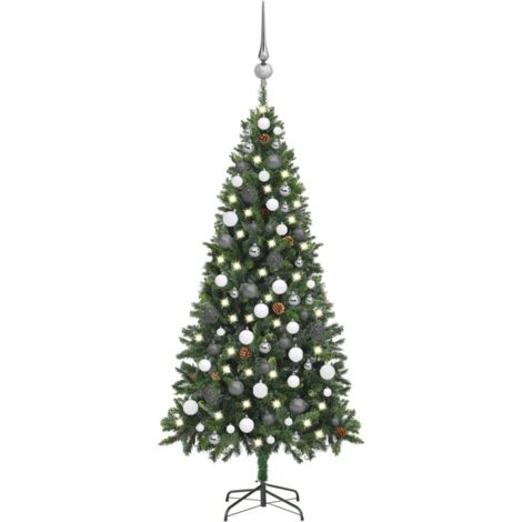 Albero di Natale Preilluminato con Palline e Pigne 180 cm vidaXL (1/5)