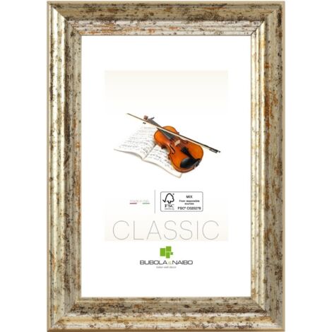 BUBOLA & NAIBO - CORNICE CLAUDIA SERIE CLASSIC IN LEGNO COLORE ARGENTO 10 X 15 CM. 5000 AA 03