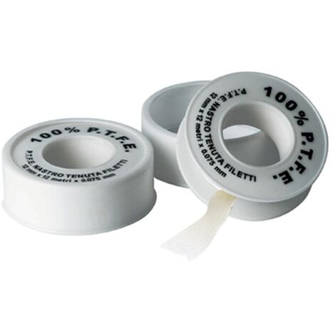 Idrobric Nastro sigillante PTFE Bianco 12mm x 12m per idraulica