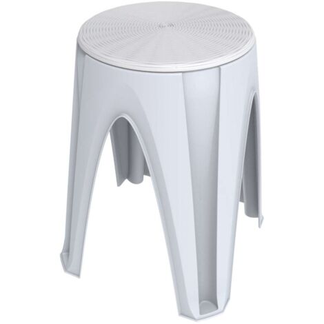 Bama Sgabello con Seduta Rotante 360° Bianco - 35x45,5 cm