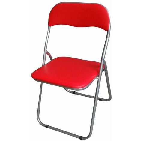 Sedia Pieghevole Imbottita Rossa Confortevole e Pratica 44x45x79 cm