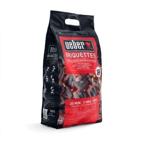 Weber 17590 Sacco di briquettes neri 4 kg naturali