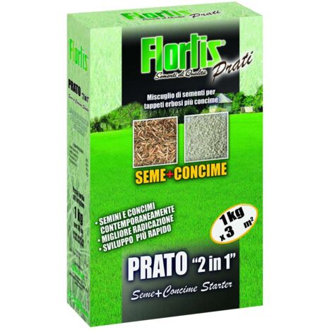 Flortis Sementi Prato Starter 2in1 - 1000 g - Copre 30 mq