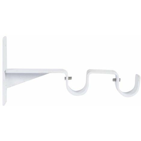 Supporto parete per bastoni tenda doppio Bianco-Beige