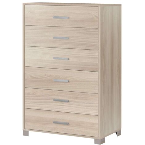 Sarmog Cassettiera 6 Cassetti Olmo Chiaro - 124h x 70l x 41 CM