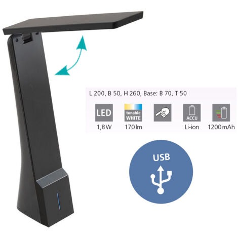 Eglo Coldfield Lampada Da Tavolo In Acciaio Nero - Design Moderno E Funzionale, 60W - 6