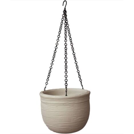 VASAR VASO PENSILE BOMBATO Shabby 25cm Corda VPBSH25