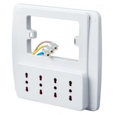 Multipresa da parete 4 prese italiane bianco