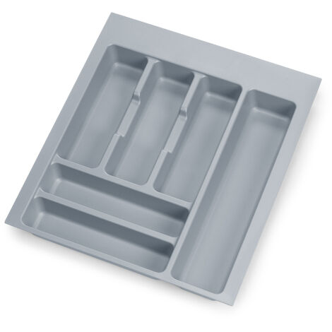 Emuca Optima Portaposate per cassetto Universale, Modulo 450mm, Plastica, Grigio
