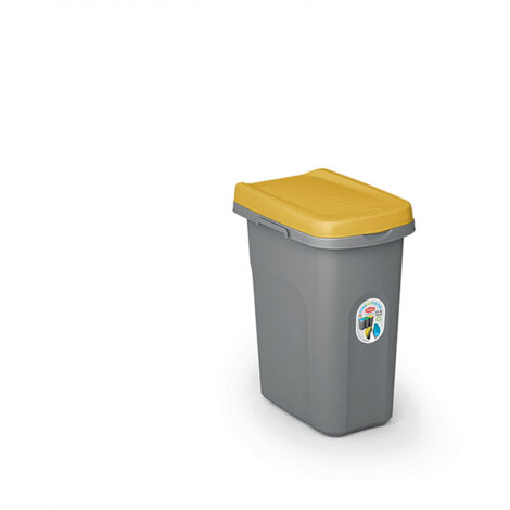 Stefanplast Pattumiera Eco System 15 Litri Grigio-Giallo (1/2)