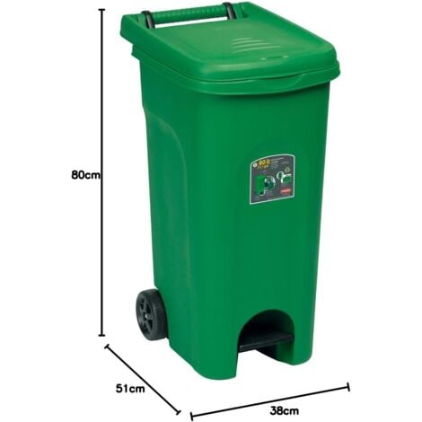 Bidone Urban Quadro C/Pedale Verde   L 80 Stefanpl