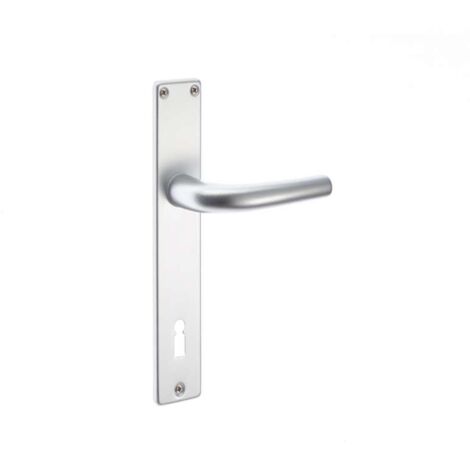 Maniglia con placca in alluminio - Argento - 90 mm