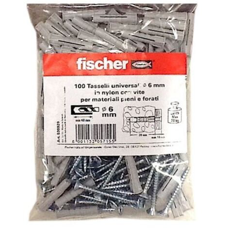 Fischer Tasselli in Nylon - Universali 6 mm - Confezione 100 Pezzi (1/4)