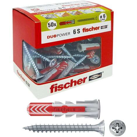 Tasselli + viti in scatola Fischer duopower 6 s y Ø 6 mm 50 pz