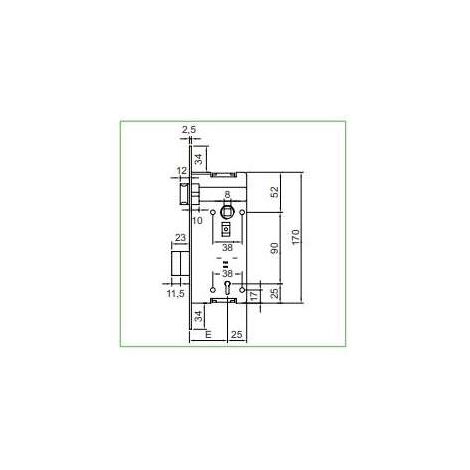 Serratura STV Patent grande 35 mm bronzata B/T