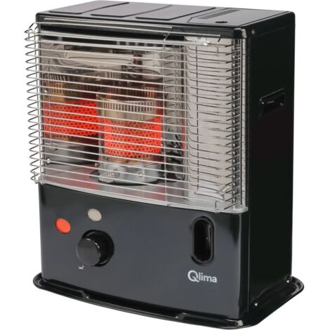 Stufa a Combustibile Liquido 2,4 kW con Stoppino Nero Qlima R3224x