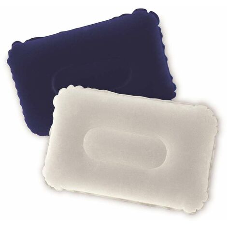 Bestway Cuscino Da Viaggio Gonfiabile Ergonomico 42x26x10 cm - Blu o Grigio (1/5)