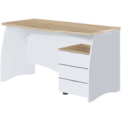 Scrivania Ufficio Estil in Rovere Bianco Artik con Cassettiera