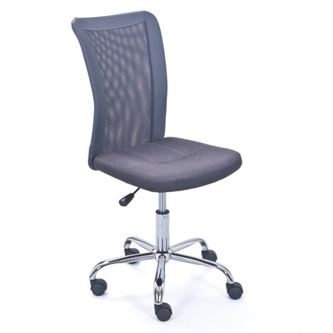 Sedia Ufficio con ruote Ecopelle Metallo Grigio (1/5)