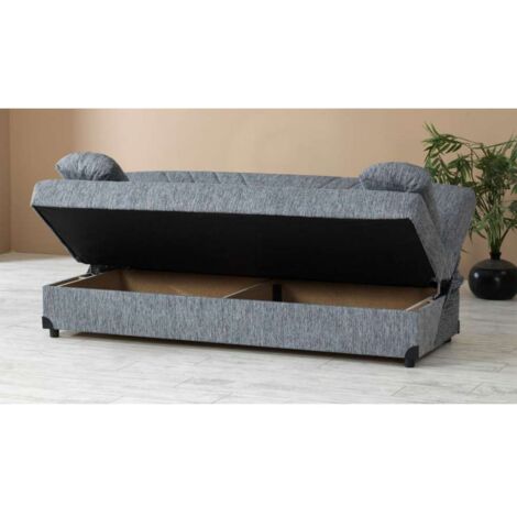 Domo Mea Divano Letto 3 Posti Grigio Fiji - Tessuto - 180x105 cm