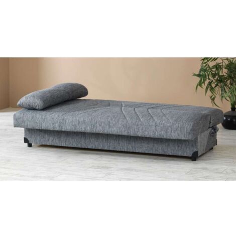 Domo Mea Divano Letto 3 Posti Grigio Fiji - Tessuto - 180x105 cm