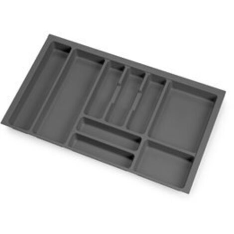 Emuca Portaposate Optima Vertex/Concept profondità 500mm, piano 16mm, modulo 800mm, Plastica, Grigio Antracite